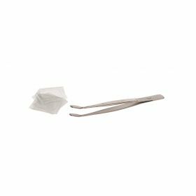 Bochem pince pour couvre objet - courbe, pointes plate 6mm, 18/10 acier - 105mm