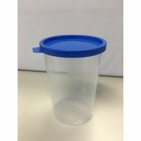 Conteneur 200ml PP avec cape à pression bleue montée