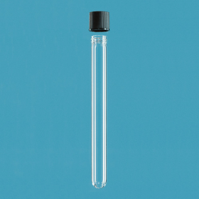 Tube à culture, verre AR, bouchon à vis , PP 16 x 100 mm avec joint élastomère blanc en TPE