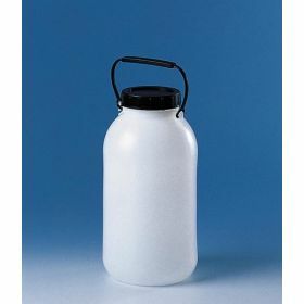 Brand Flacon PE-HD avec couvercle et poignée - col large, 5 L