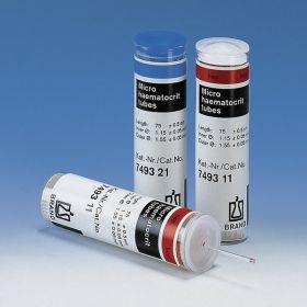 Capillaire hématocrite héparine L75mm D.ext. 1,55 mm