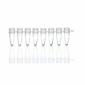 Bande de 8 tubes PCR PP, 0.2 ml, sans capuchons, incolore