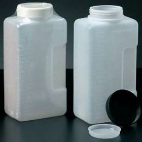 Flacon 2L avec cape à vis noire + topette  (urines/24h)