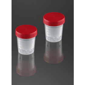 Container en PP de 125ml avec cape à vis rouge