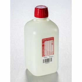 Flacon 500ml PEHD avec thiosulfate de sodium 20mg/l, stérile, cape à vis joint cuvette