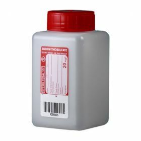 Flacon 250ml PEHD avec thiosulfate de sodium 20mg/l, stérile, cape à vis inviolable jointée