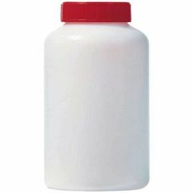 Flacon rond PEHD 2000ml, cape à vis rouge et topette