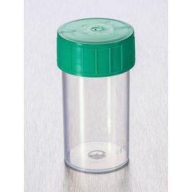 Pot droit TP35C 60ml PP cape à vis verte, stérile