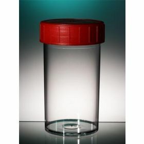 Pot droit 180ml PP, cape à vis rouge, aseptique