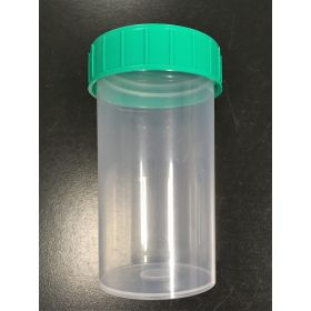 Pot droit 180ml PP, cape à vis verte, stérile