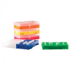 Set : 5 portoirs réversibles pour 96 tubes PCR de 0,2 ml, code alphanumérique + couvercle