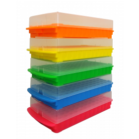 Portoir 2-faces pour 96 microtubes(0,5/1,5/2ml) - jeu de 5 couleurs