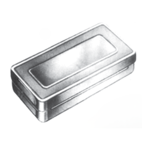 Boite pour stérilisation d'instruments + couvercle 200x100xH40mm