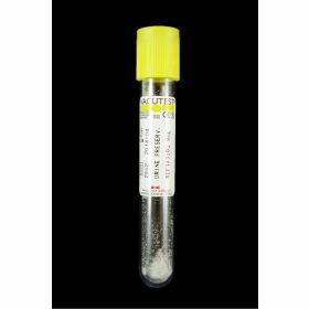 Tube urine fond rond 9ml, bouchon jaune, sous vide, avec acide borique