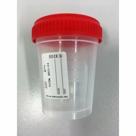 Conteneur 120ml PP avec cape à vis rouge