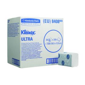 Papier toilette Kleenex Ultra plié, blanc, 2-plis, 18.6 x 12.5cm