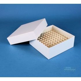Cryoboîte Alpha H50 136x136mm - blanche - carton hydrophobe SPECIAL avec séparateurs 10x10pl.H30mm