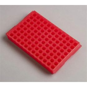 Portoir, PP, 96 puits, cryo/cup 0,5 ml - 2 ml, rouge