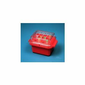 Minicooler 12x 0,5>2ml rouge PC avec couvercle gel 5h +/-0°C