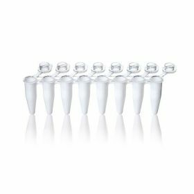 Barrette PCR 8 bouchons plats standard blanc 0,2ml