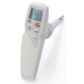 Testo 205 - Appareil de mesure du pH et de la température dans les milieux semi-solides, 60°C/14pH