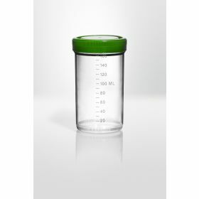 Conteneur 170ml - PP - stérile - cape à vis verte