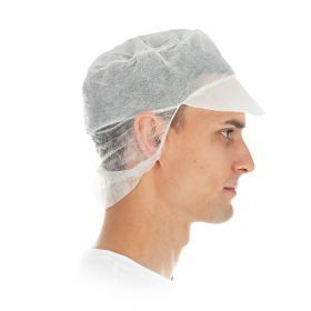 Casquette + résille PP non-tissé blanc "snood cap" Ø31 cm