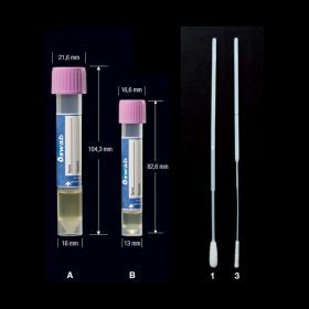 Delta-swab Virus 3 ml écouvillon floqué nasopharyngé 80 mm - D 13 mm