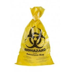 Sac à autoclave HDPE 400x780mm 50µm 22L - jaune/biohazard