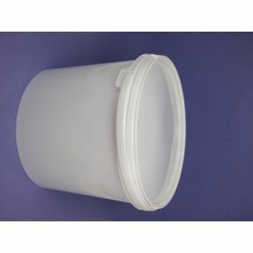 Seau 5L PP blanc LEGER + anse plastic + couvert hermétique blanc