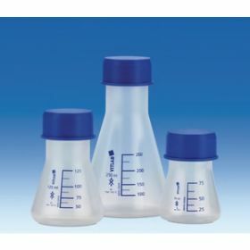 erlenmleyer PP 500ml avec GL45 bouchon à vis bleu - foodgrade