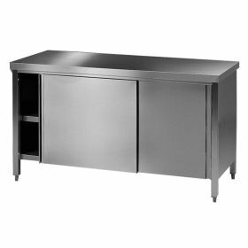 table de laboratoire en acier inoxydable avec portes coulissantes (R) L150xD75XH90cm