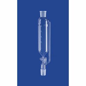 Ampoule à décanter cylindrique 100mL14/23 avec valve de pression, PTFE