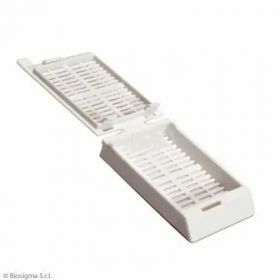 Cassette de tissu histologique POM blanc.