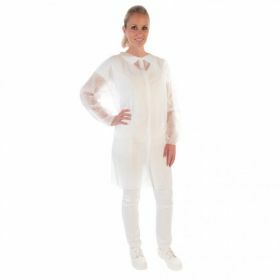 Veste visiteur PP Eco blanche bouton poussoirs