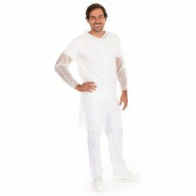 Veste visiteur PP Eco blanche bouton poussoirs