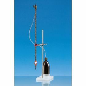 Burette automatique compacte, BB, classe AS, avec flacon PE, ambré