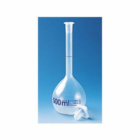 Fioles jaugées en polymethylpentène (PMP), Plastibrand, classe A, avec bouchon en PP, impression bleue