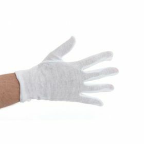 Paire de gants en coton blanchi
