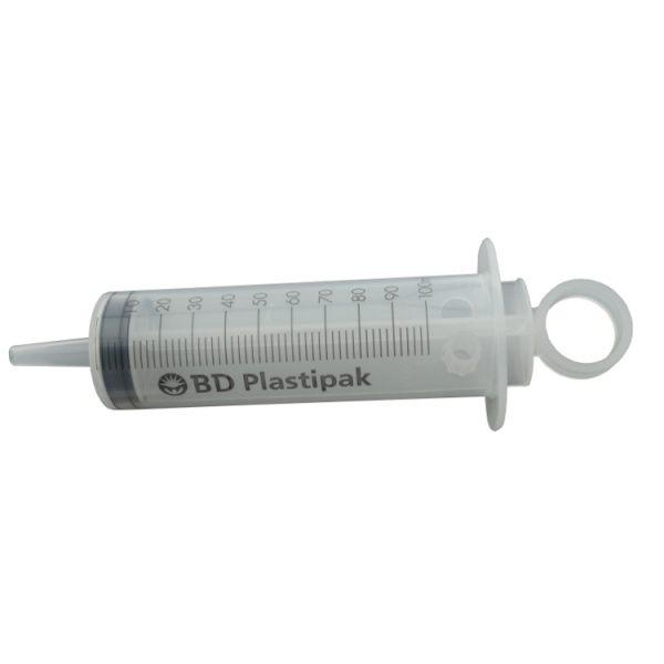 seringue Plastipak 100ml, pointe catheter, luer