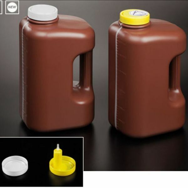 Flacon urines 24h, 3 litres , brun, pour collection sous vide