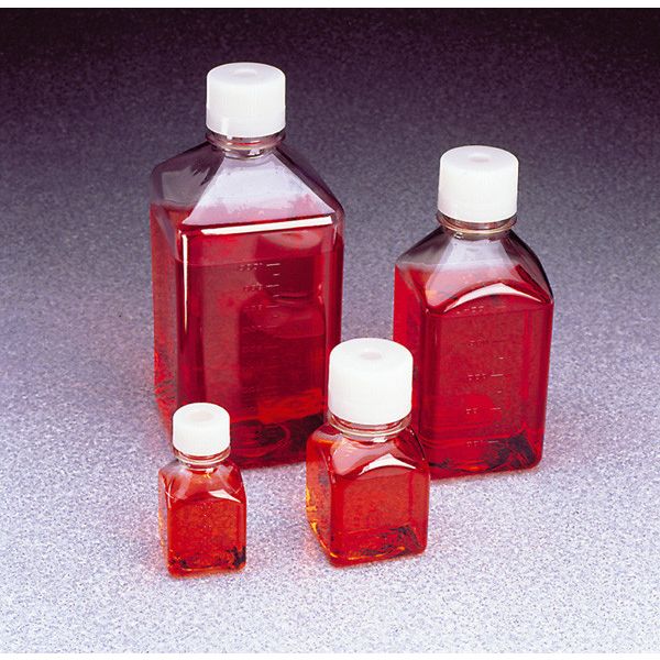 Nalgene PETG bouteille carrée pour médium avec bouchon en HDPE - stérile