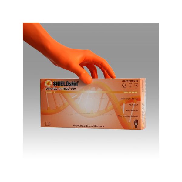 Gant de laboratoire SHIELDskin™ ORANGE NITRILE™ 300