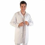 Blouse de laboratoire en polyester et coton HACCP - boutons-pression - sans poches